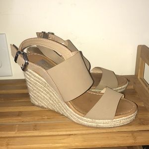 Tan high heel wedges